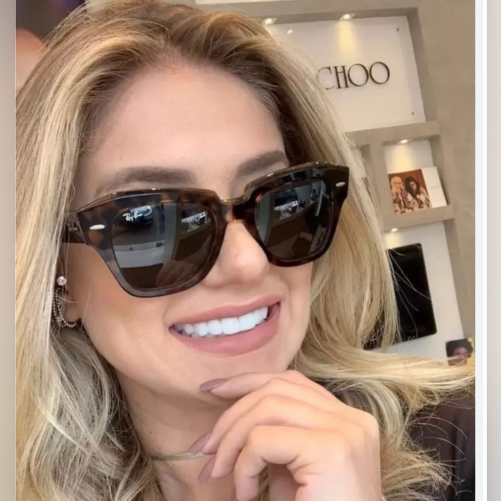 Ray-Ban State Street Women’s Fashion Sunglasses RB2186 Brown Tortoise Smoke 350 - Picture 4 of 8